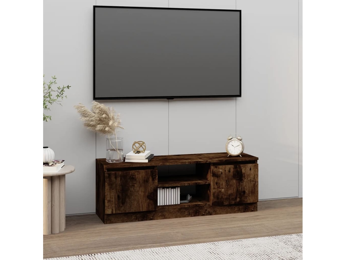 Vidaxl Móvel De Tv Com Porta 102x30x36 Cm Carvalho Fumado