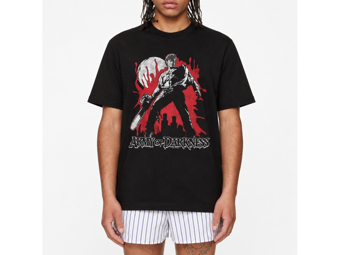 Rockinstone Army Of Darkness Movie Army Of Darkness Movie Bloody Black Adult T-shirt Size:s