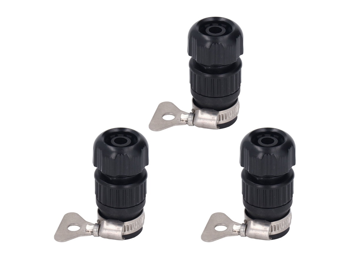 Adaptador Conector Torneira Pp Aço Inox 3pcs Jardim Lava Carro