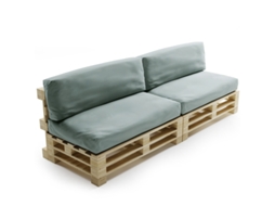 Almofada Amovível Para Paletes Conjunto Poliéster Bananair 120x80cm/120x40cm Cinzento Claro