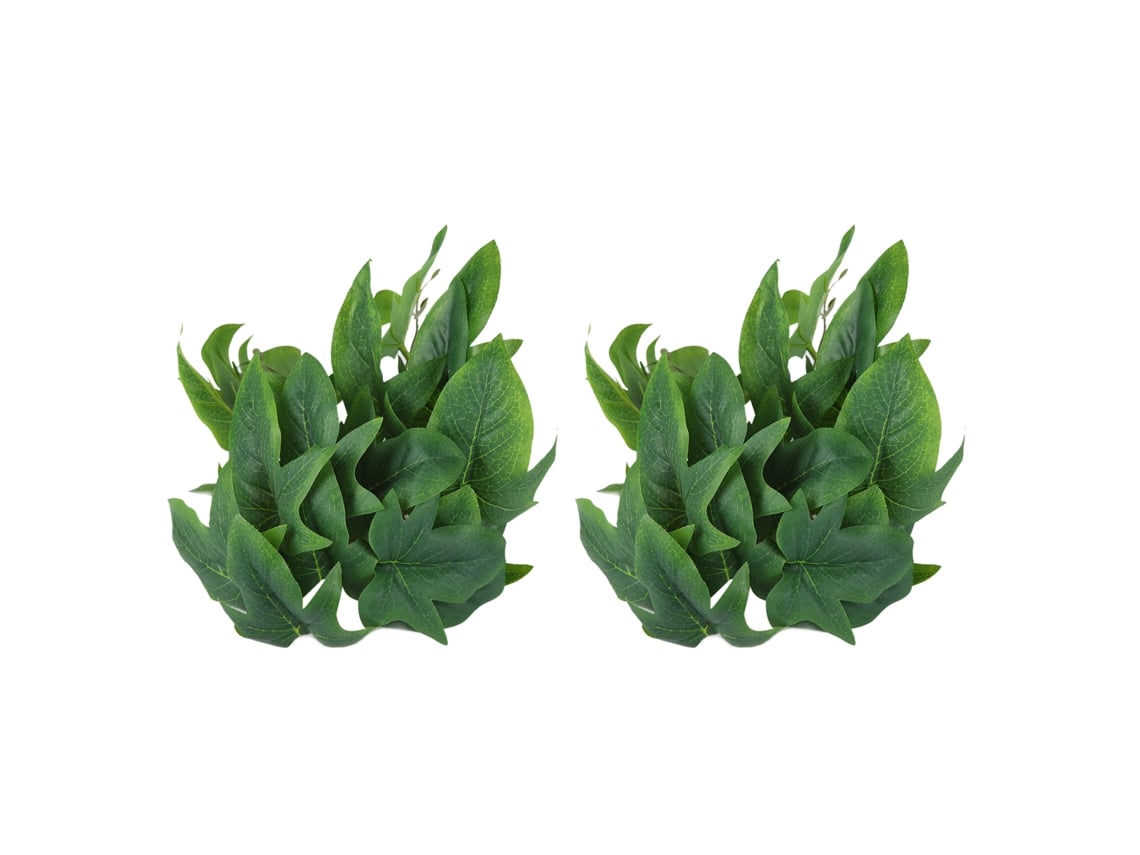 2pcs Planta Artificial de Réptil Vinha Folhas de Batata Doce com Ventosas para Aquário Terrário Decoração Conjunto de 1 Conjunto S/MARCA