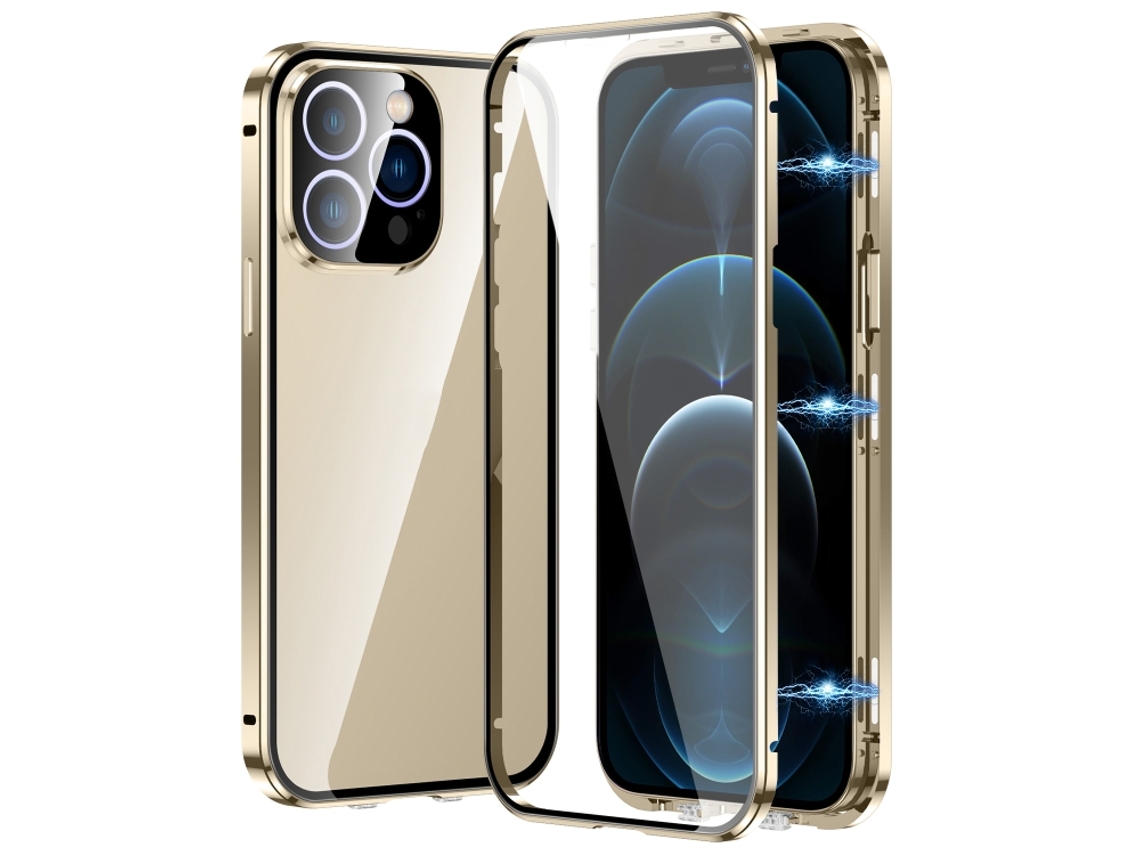 Capa De Vidro Temperado Hd Para Iphone 12 Pro - Fecho Magnético Duplo
