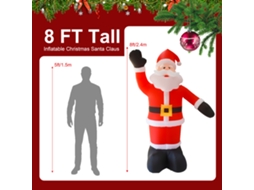 Papai Noel Inflável 2,4m com 9 Luzes Led | S/MARCA