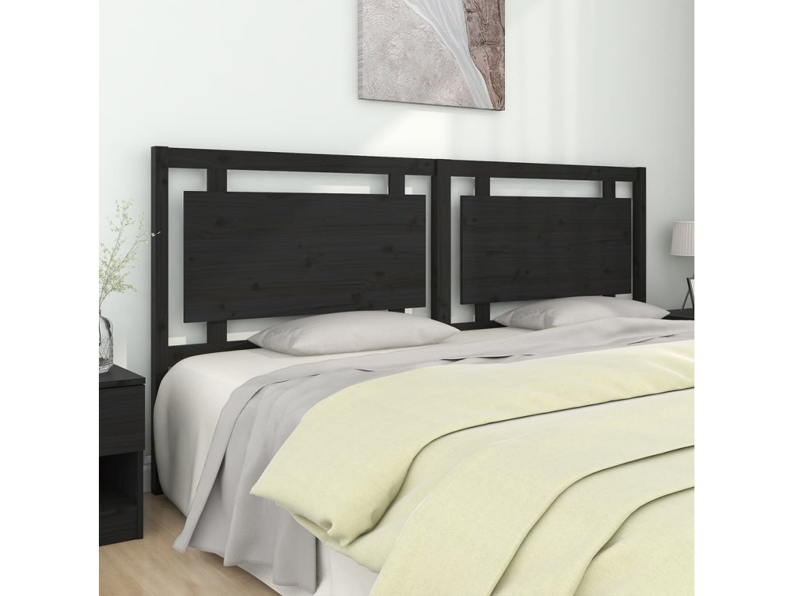 Cabecero 205,5x4x100 cm Pino Macizo Negro