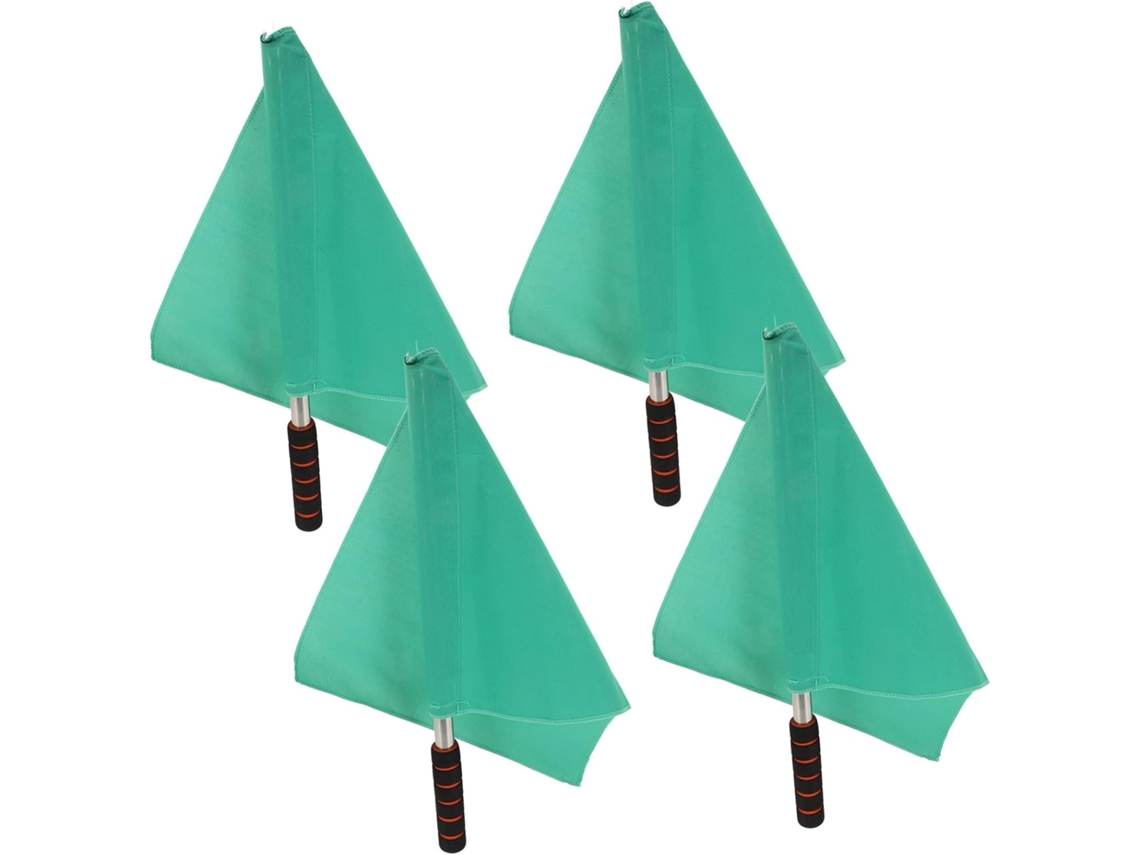 De 4 Bandeiras Verdes Para Árbitros Em Eventos Esportivos, Com Hastes Leves De Aço Inoxidável E Cabos De Espuma Gokoco