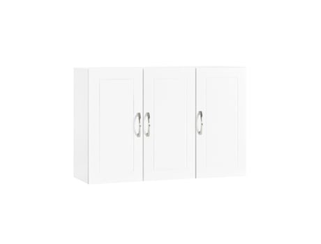 Armário De Parede 3 Portas Armário De Parede Suspenso Para Casa De Banho Com Prateleira Ajustável Branco 90 X 30 X 60 Cm Frg231 L W Sobuy