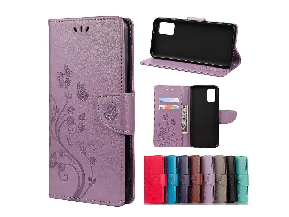 Capa De Couro Com Estampa De Borboleta E Flor, Estilo Flip Horizontal, Para Samsung Galaxy A32 5g, Com Suporte, Compartimentos Para Cartões E Carteira