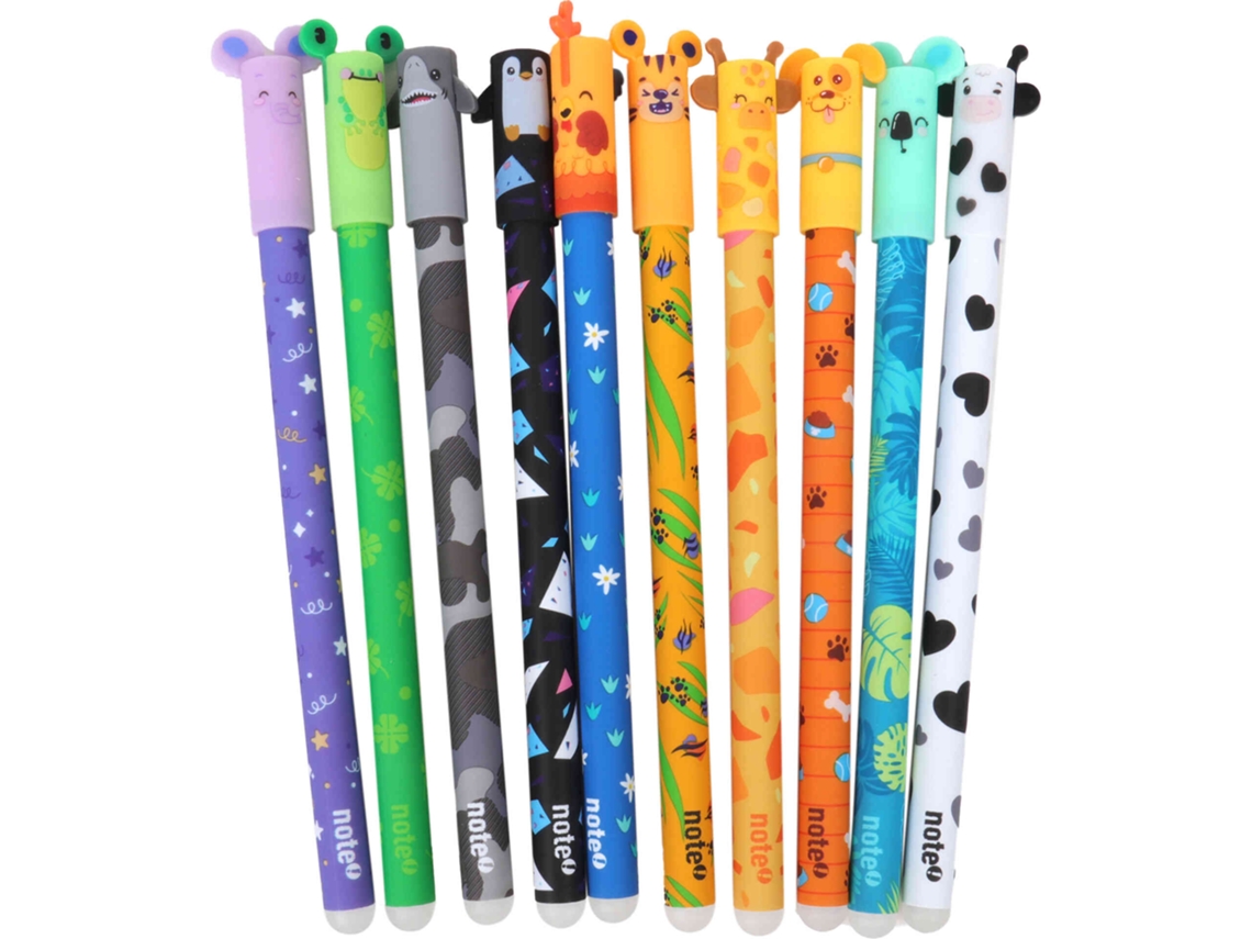 Conjunto de 10 Canetas de Tinta Apagável Animais Nota!