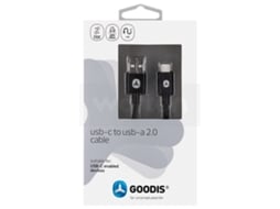Cabo GOODIS (USB - USB-C - 2m - Preto)