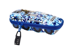 2026 estuche de Lápices Grande Con Cerradura de Combinación Diseño de Tanque Suv Azul 22x9.5x7cm