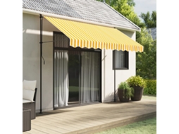 Vidaxl Tecido De Substituição Para Sanefa De Toldo 280x20 Cm Riscas Amarelo/branco