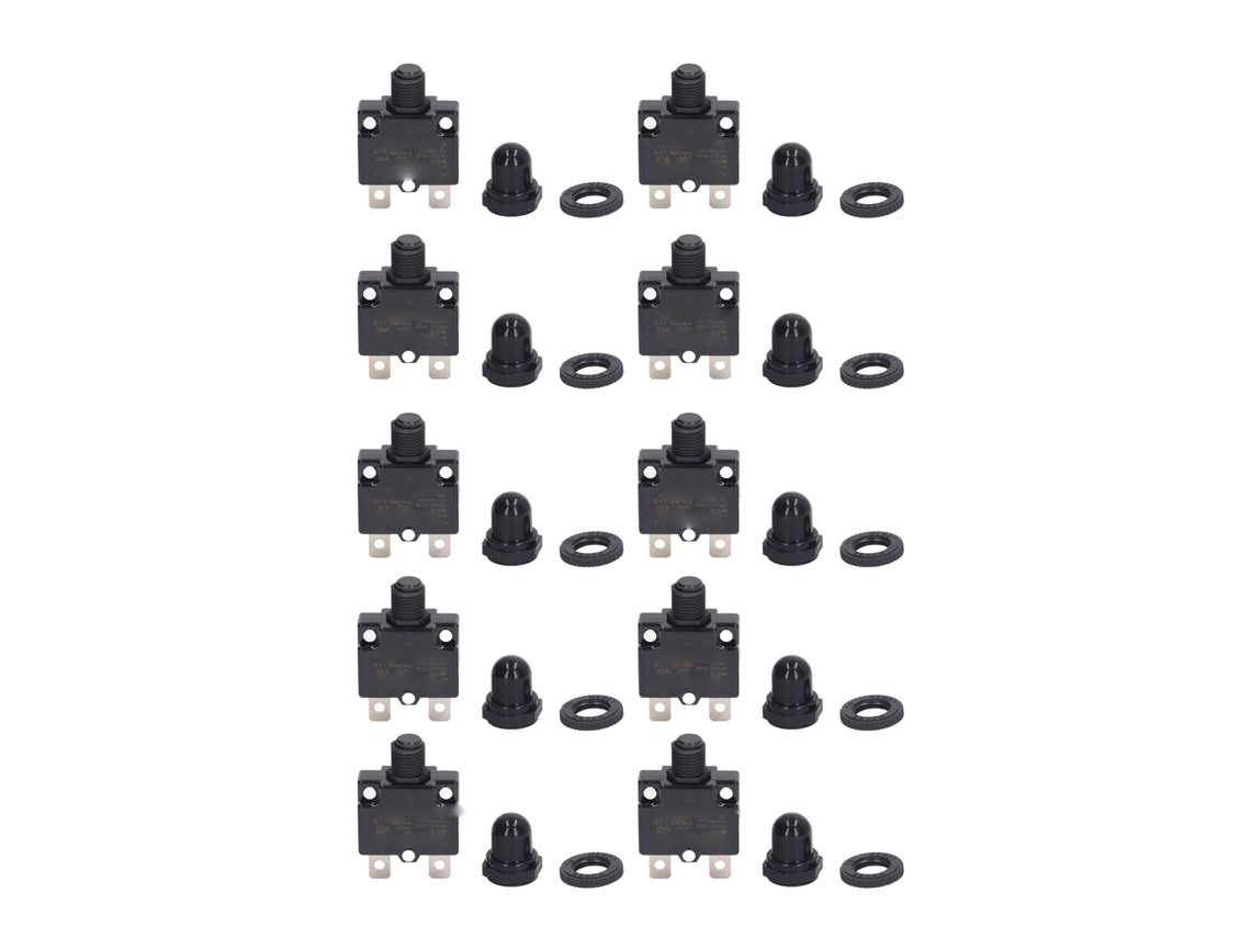 10 Conjuntos de Relé de Reinício Manual 25a 125 250vac 65vdc com Capa S/MARCA