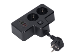 Extensor De Tomada Plana Usb-c Com Carga Rápida