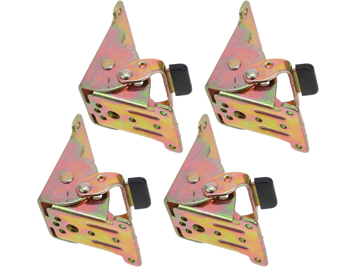 Conjunto De 4 Dobradiças Ferro Dourado Com Travamento Automático E Mecanismo Mola Para Pernas Dobráveis, Ideais Para