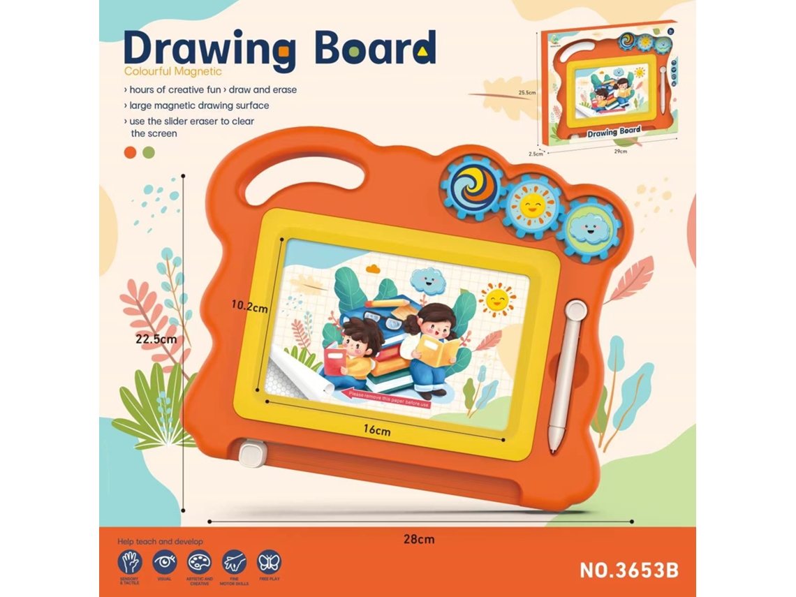 Brinquedos e Presentes Educativos para Meninos e Meninasquadro Magnético Infantil para Escrita Laranja Caixa com Janela CHENNNLS
