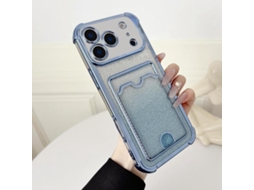 Capa Para Iphone 17 Pro Com Revestimento Eletrolítico Quadrado Com Glitter E Compartimento Para Cartão.