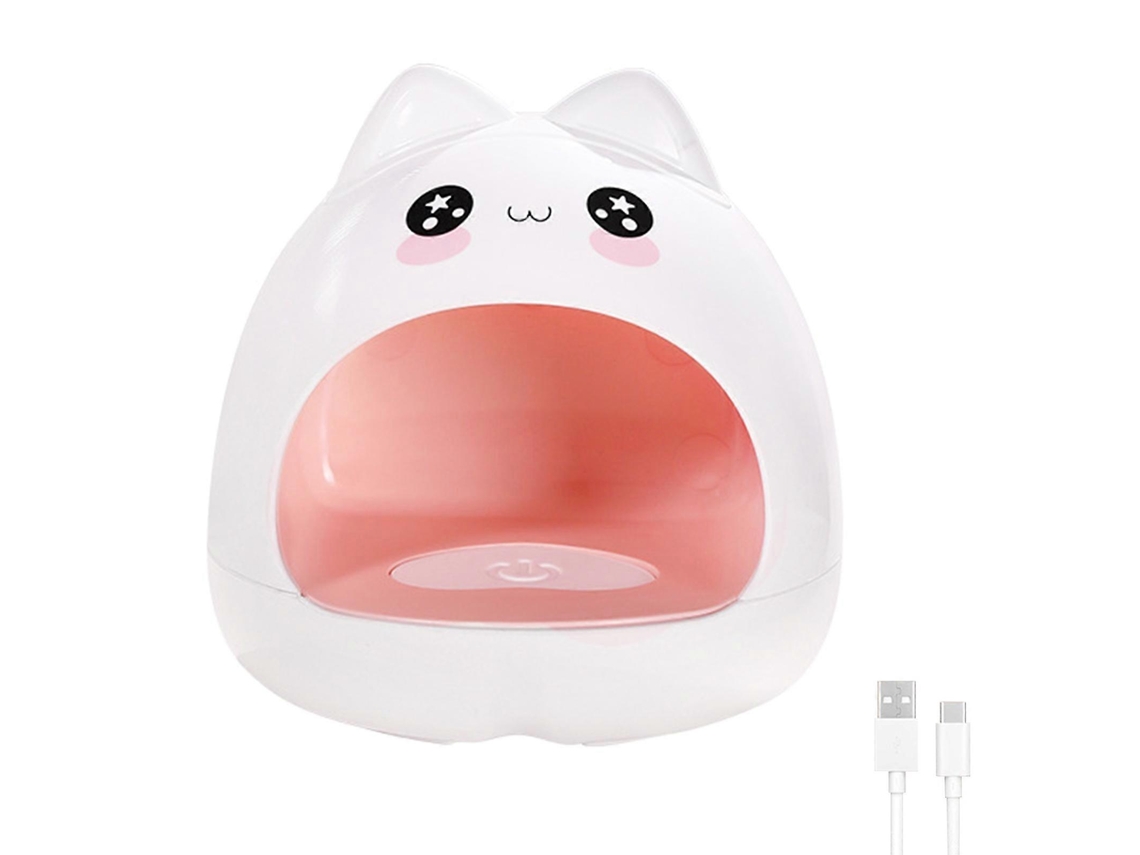 Mini Lâmpada Uv Portátil De 24w Para Nail Art, Com Design De Gatinho, Ideal Para Unhas Em Gel, Não Escurece As Mãos E Oferece Secagem Rápida