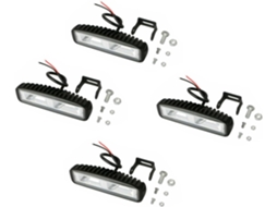 Barra De Luz Led De 48w, 16 Leds, 4 Peças, Iluminação À Prova D'água Em Alumínio E Policarbonato.