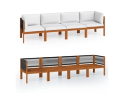 Garden Sofa, Garden Sofas Vidaxl Creme Madeira De Acácia (n/a)