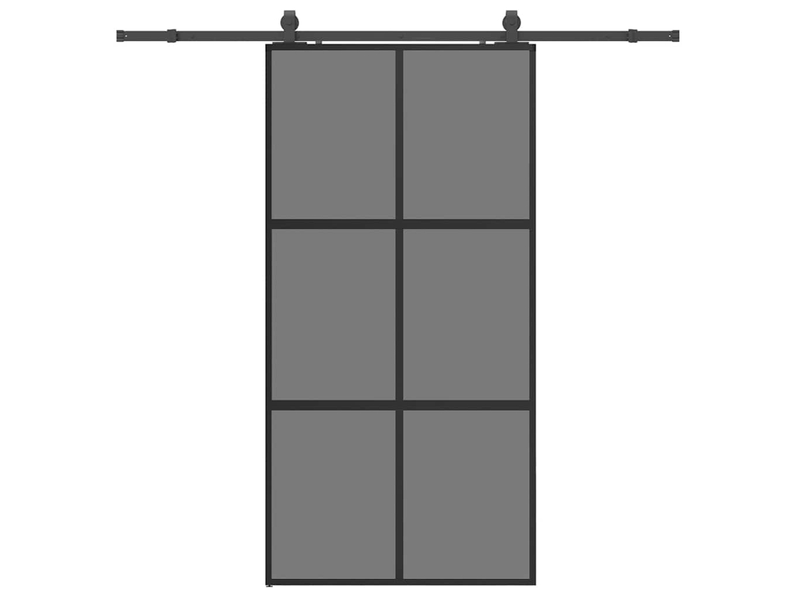 Porta De Correr Vidaxl Preto Vidro