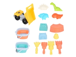 Conjunto De Brinquedos De Praia Balde Dobrável Silicone Pá Dinossauro Castelo Para Crianças