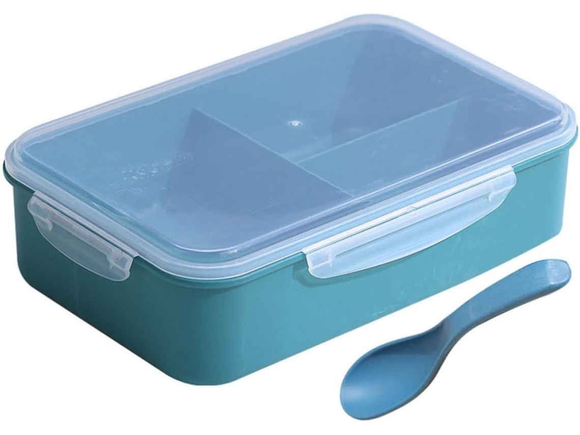 Marmita Portátil Inoomp Estilo Bento Com 4 Compartimentos Para Alimentos E Arroz, Leve E Fácil De Limpar, Ideal Para