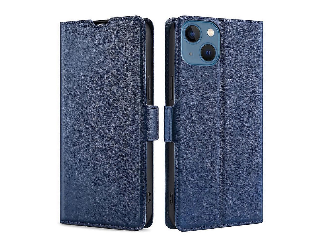 Capa De Couro Ultrafina Com Fivela Lateral E Voltagem Para Iphone 14 Plus