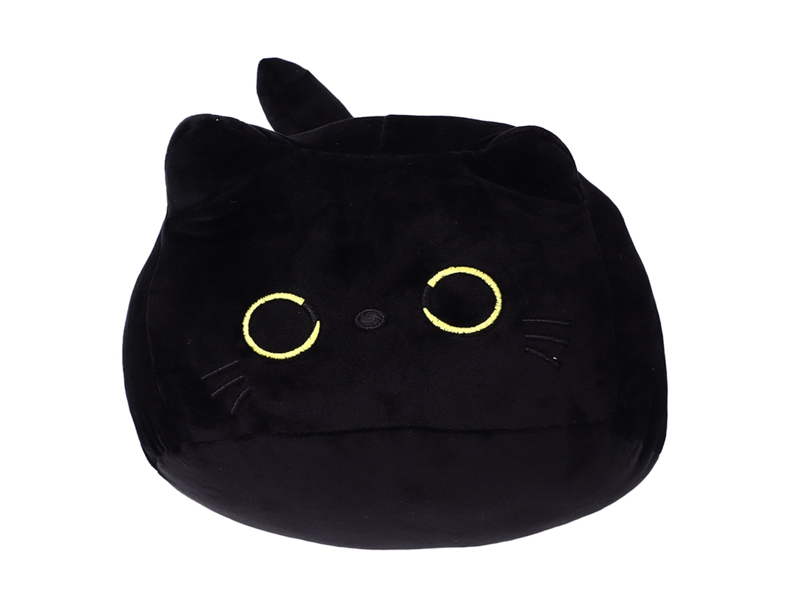 Mali brinquedo de Pelúcia Gato Preto Travesseiro Macio Olhos Grandes Decorativo de Casa