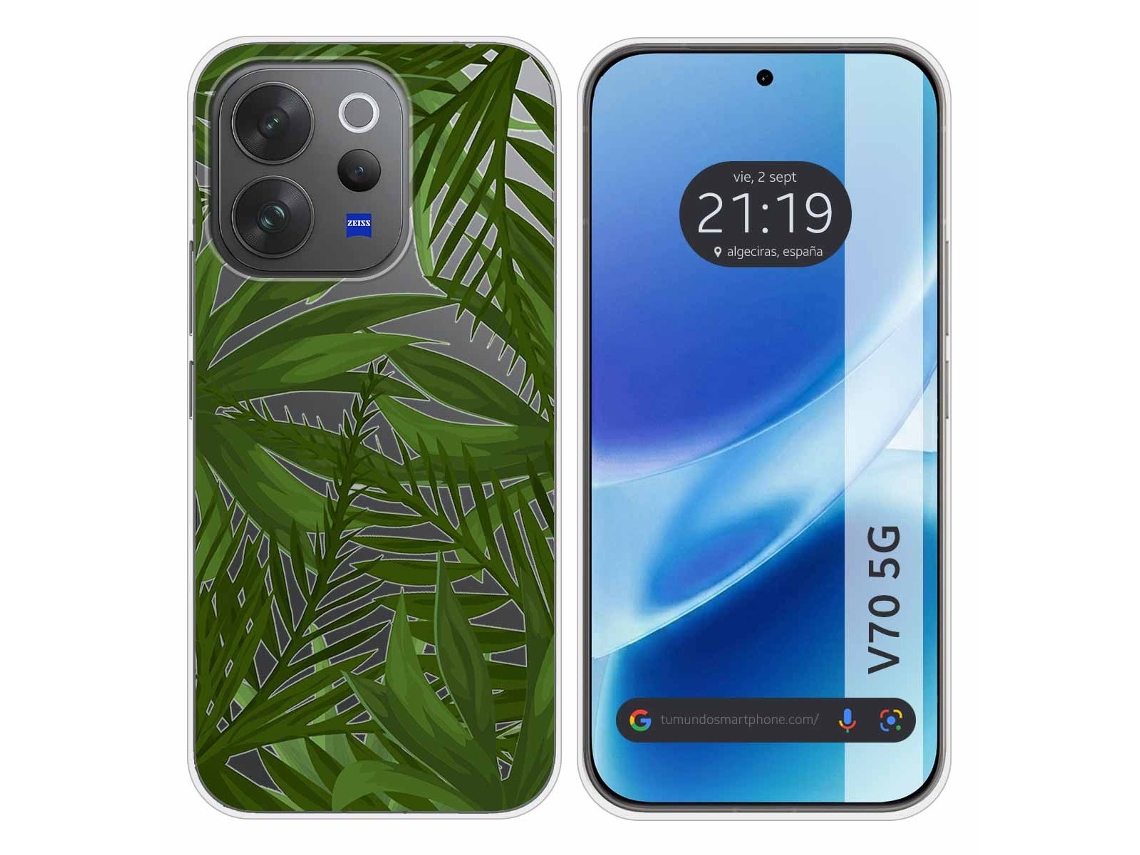 Capa Tumundosmartphone De Silicone Transparente Para Vivo V70 5g Com Estampa De Selva