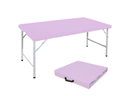 Mesa Dobrável 125cm Ajustável Camping 135kg Roxa VELTRIX