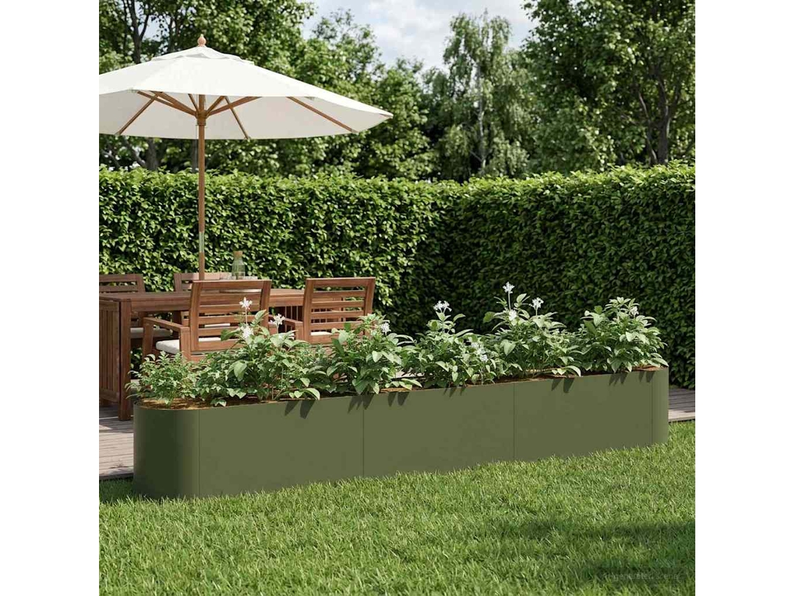 Vidaxl Cama De Jardim Elevada Verde-azeitona 280 X 40 X 40 Cm