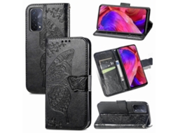 Capa De Couro Com Aba Horizontal, Estampa De Borboleta E Flor Em Relevo Para Oppo A93, Com Suporte, Compartimento Para Cartão, Carteira E Cordão.