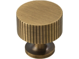 Puxador Redondo De Latão Maciço Para Armário, 28mm, Furo Único Bronze