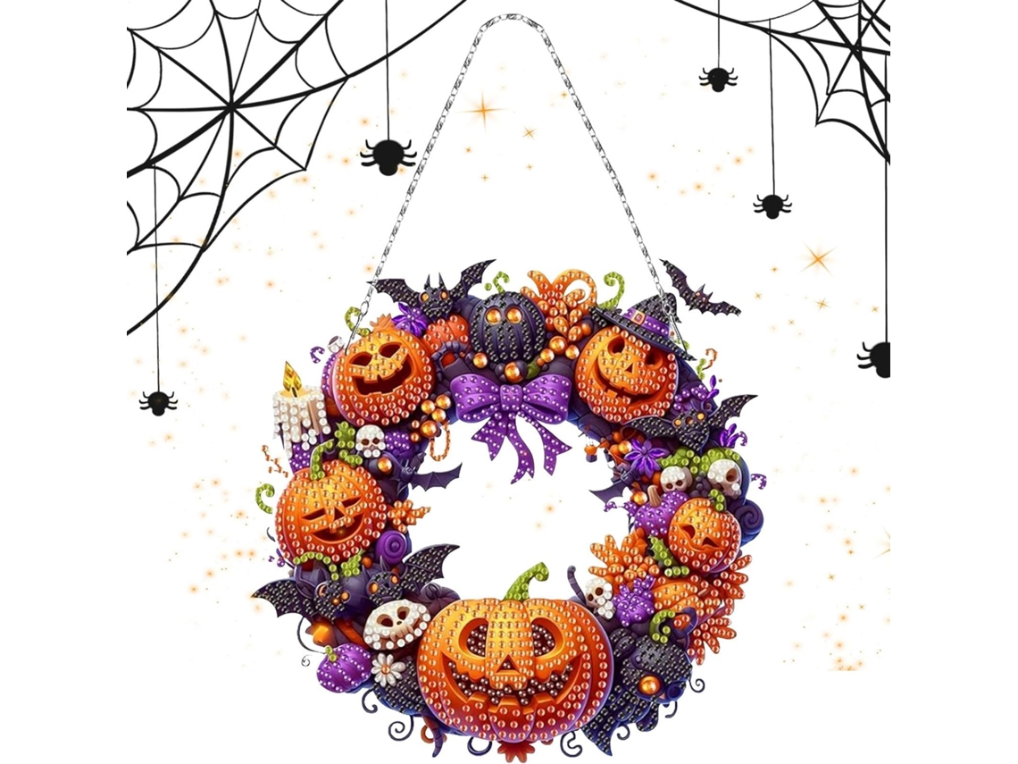 Pintura Com Strass Para O Halloween, Guirlanda Para Retrovisor, Decoração Acrílica 2d | Kit De Pintu Gokoco