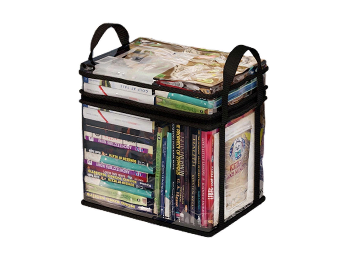Bolsa Organizadora De Livros Para Estudantes, Caixa De Armazenamento Transparente, Livros De Mão Dobráveis Olysi Shop