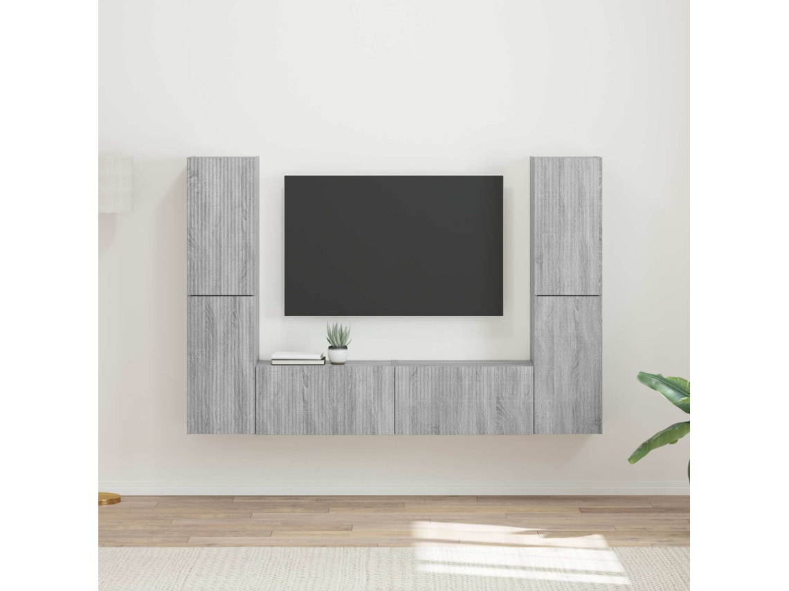 Vidaxl Conjunto De Móvel De Tv 6 Unid. Sonoma Cinzento