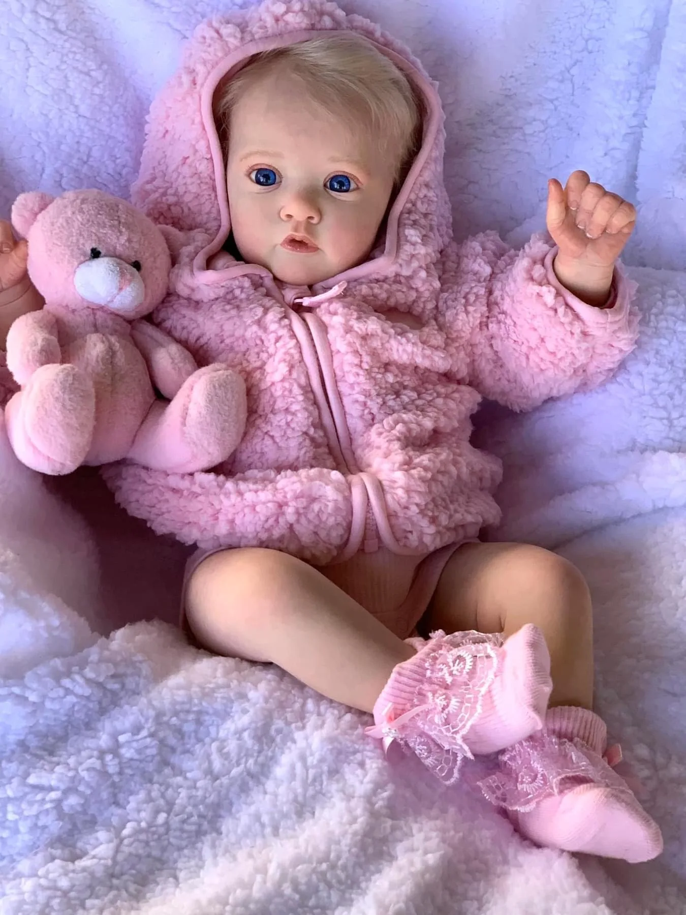 (roxo) Boneca Princesa Infantil De 60 Cm Com Pele 3d Realista E Macia Ao Toque