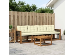 Vidaxl Conjunto De Sofás Para Exterior 5 Unid. Natural E Creme
