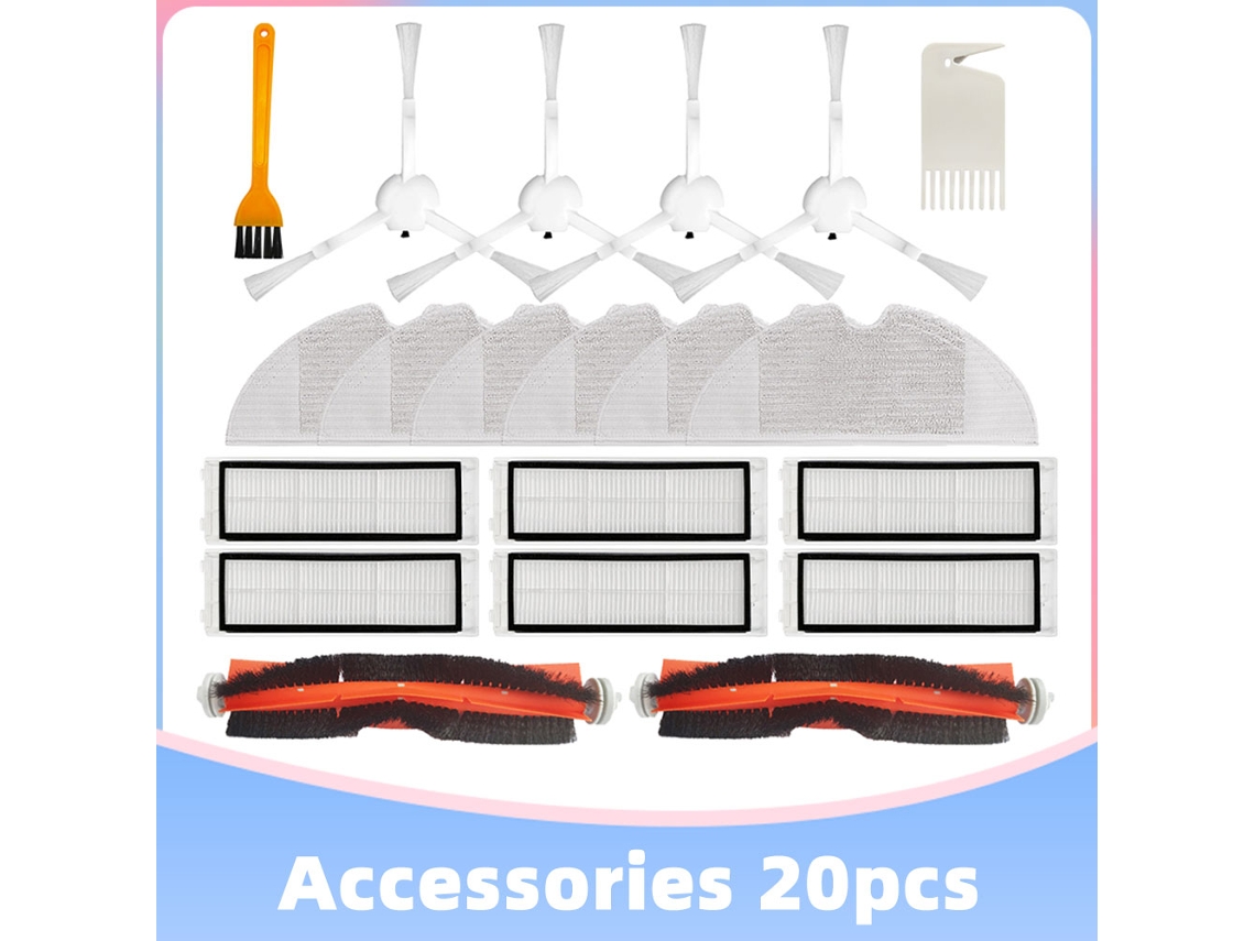 Conjunto de pano de escova de filtro hepa para xiami mi robô aspirador de pó stytj01zhm mijia 1c/1t dreame f9 acessórios de aspirador de pó