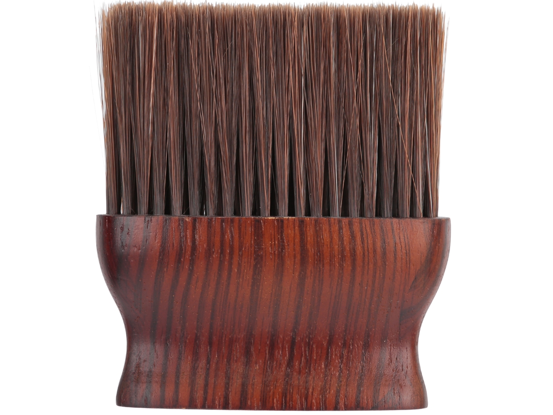 Escova de cabelo para pescoço de barbeiro 2026 com cabo de madeira, ideal para salões de cabeleireiro e barbearias.