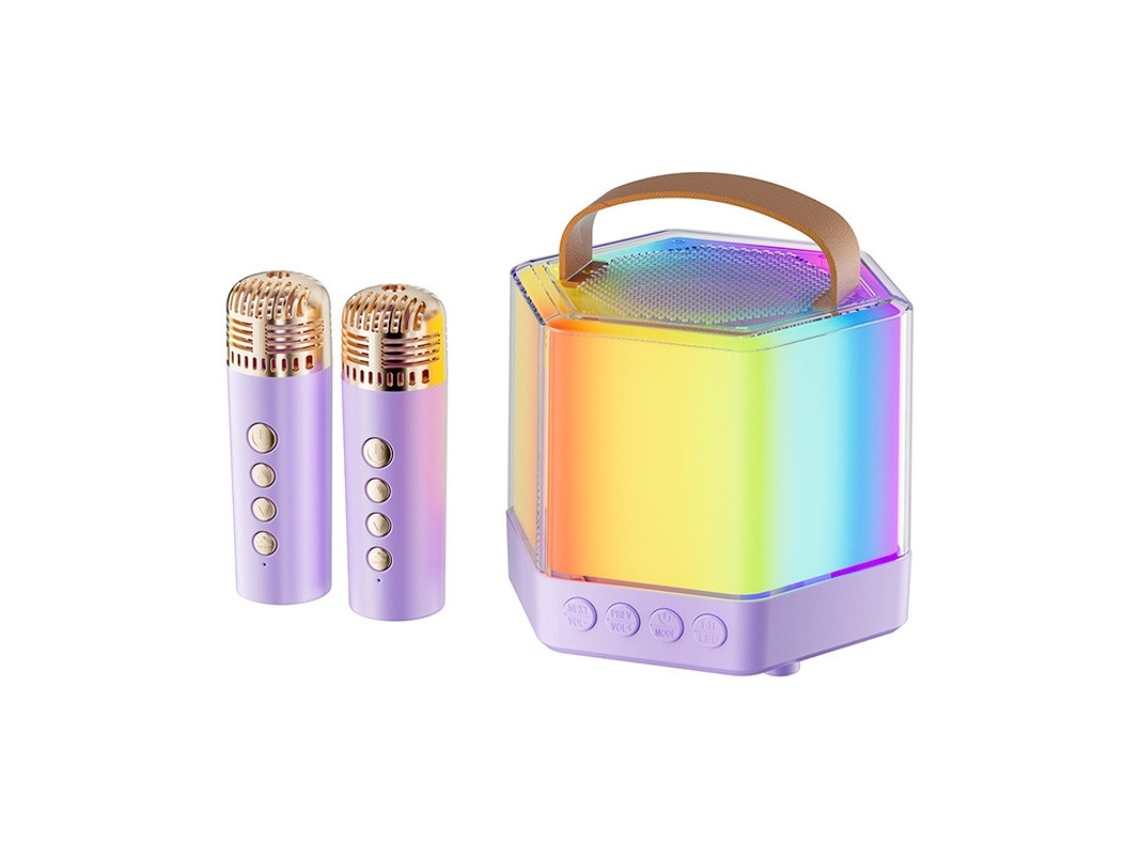 Mini máquina de karaokê sem fio Bluetooth com microfone duplo e alto-falante, adequada para festas KTV em casa Yizhood