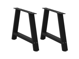 Vidaxl Pés Para Mesa De Centro Em Formato A, 2 Peças, Preto, 70x (42-43) Cm, Aço