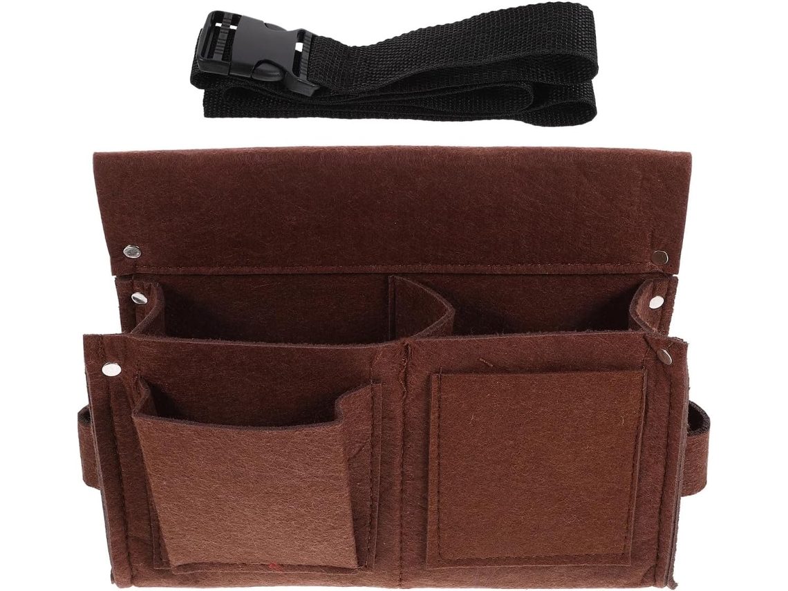 Cinto de ferramentas Inoomp com compartimentos separados para carpinteiros, bolsa, fibra durável e ajuste confortável.
