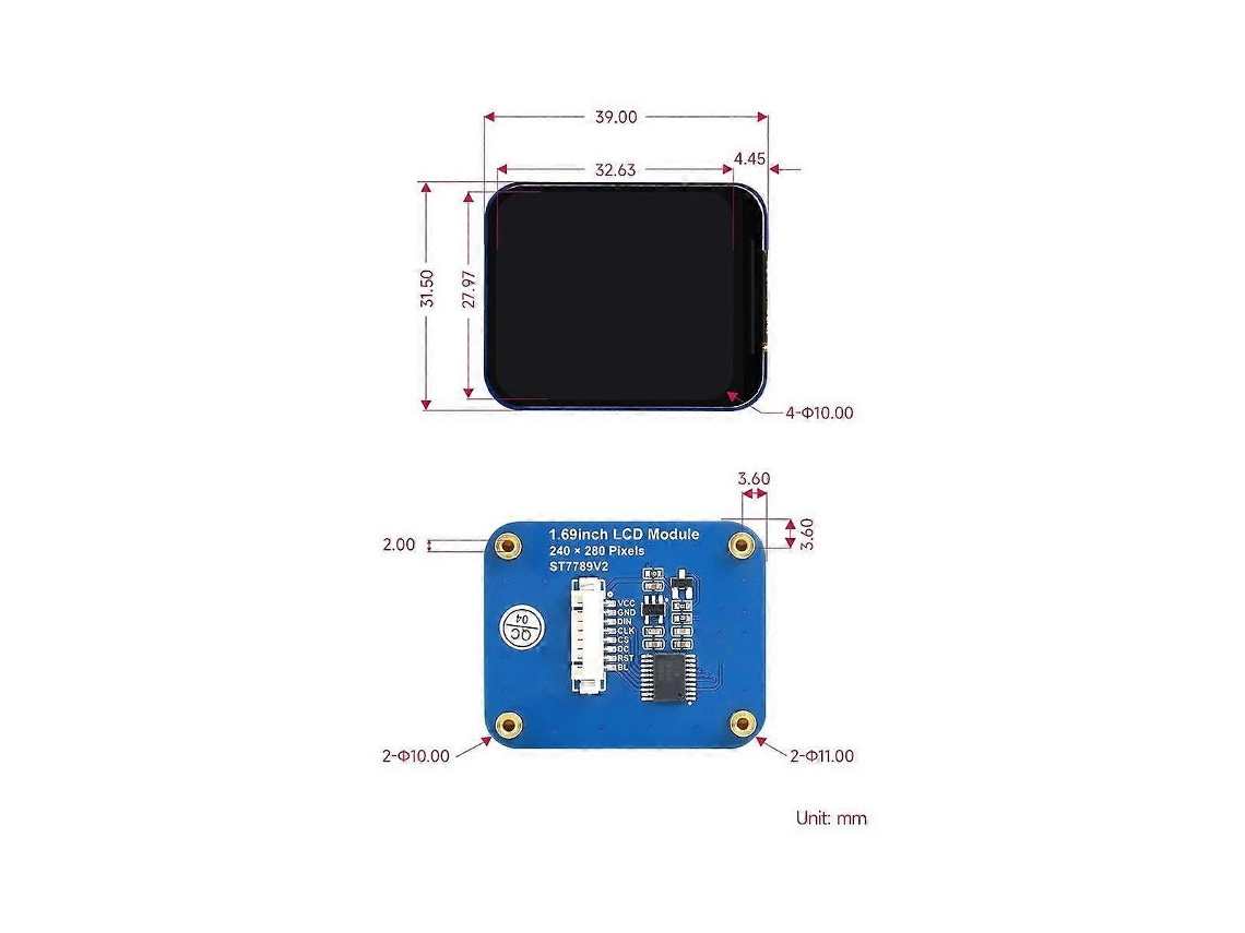 Para Tela Lcd Colorida Ips De 1,69 Polegadas, Resolução De 240x280, Interface Spi, Tela Colorida De 262k Para Stm32 Ly Ebike