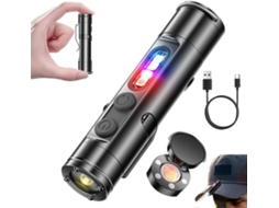 Lanterna Edc Recarregável, Mini Com Luz Cob, Chaveiro De 500 Lúmens,