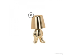 Lâmpada de Mesa Nova Line Thinker Pequeno Homem Dourado Luz Noturna Sensor USB Decorativa S/MARCA
