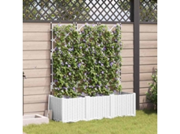 Vidaxl Vaso De Jardim 3 Unid. Branco 120 X 40 X 143 Cm Pp
