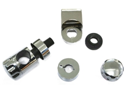 Kit De Trilho Deslizante Ajustável Para Chuveiro Riser 25mm Suporte Em Abs Cromado Com Mecanismo Travamento Duplo Altura