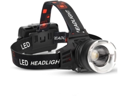 Lanterna de Cabeça BRILVIBERA com LED, 90.000 Lúmens, Recarregável, Super Brilhante com 5 Leds