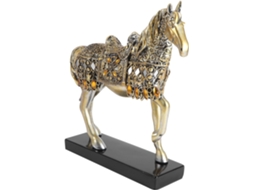 De Cavalo Em Resina Dourada, 28x8x285 Cm, Decoração Feng Shui Para Escritório. Estatueta De Animal Em Resina, Objeto Gokoco